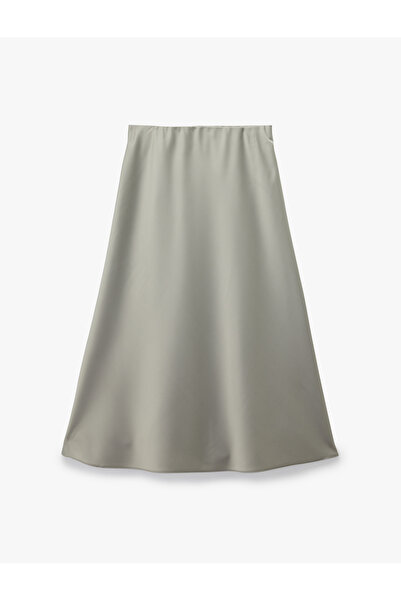 Koton Slim Fit Buy Elastic Midi Satin Skirt