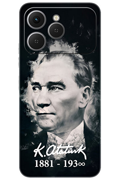 TECNO Spark 40 4G (KM5n) Uyumlu Kılıf Desen Baskılı Silikon Mustafa Kemal Atatürk STK:388 CP-VrF0JP5