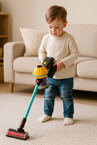 TOYFEST Realistic Wireless Toy Vacuum Cleaner with Sound and Light My First Vacuum Cleaner Model 20X15X10 cm