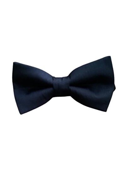 Papileon Black natural silk bow tie (12x6 cm)