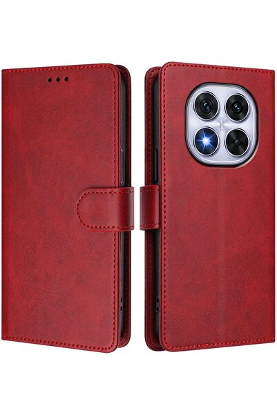 Kipgsm Xiaomi Redmi Note 14 Pro 4G İçin Kılıf Deri Görünüm Kapaklı Kartlıklı ...