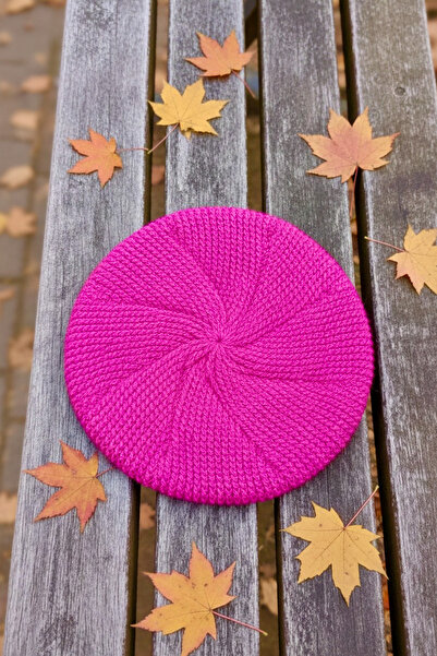 Mila Pink Hand Knitted Double Sided Beanie Gloves Set