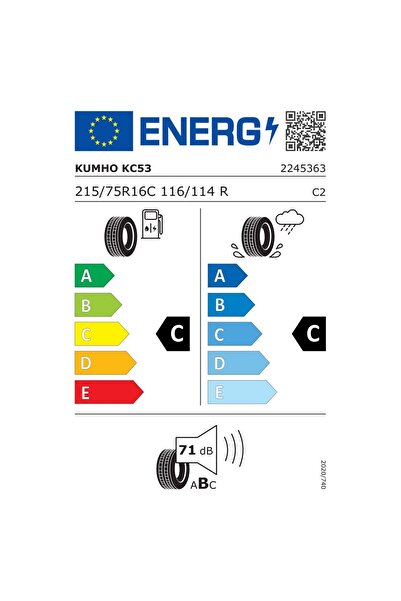 Kumho Summer Tire PorTran KC53 215/75R16C 116/114R