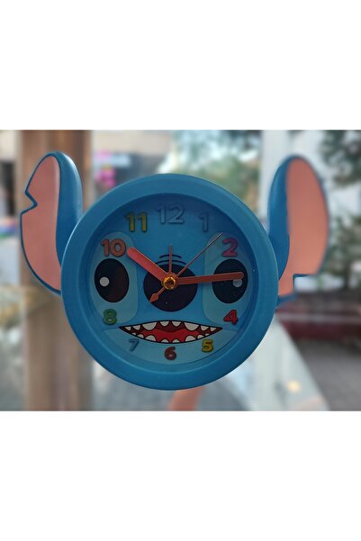 ada çanta kırtasiye Stitch figürlü dekoratif şık tasarım masa üstü saati AD85588
