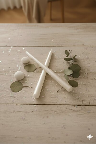 btm home 2'li Uzun İnce Dekoratif Şamdan Mum Seti – Masa ve Ev Dekorasyon Mumu