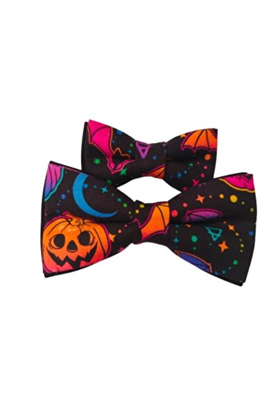 Papileon Father-son Halloween bow tie set "Happy Halloween" (12 x 6 cm and 8 x 4 cm)