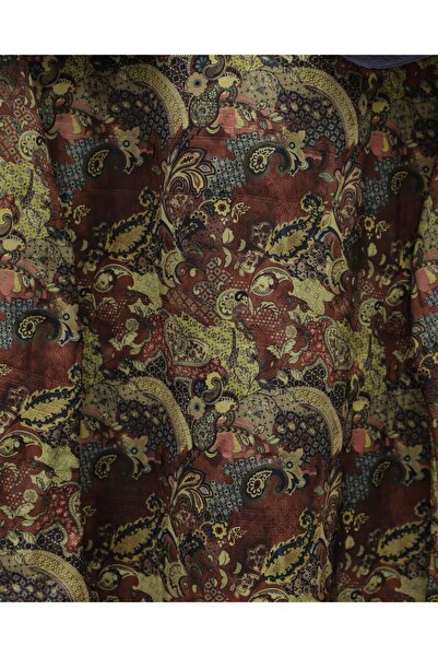 Modamorfo Apron Collar Half Buttoned Slit Quilted Tunic -Khaki