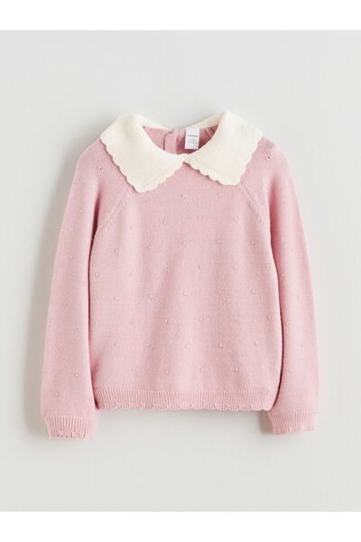 LC Waikiki Özmarka New Season Peter Pan collar Girls' Knitwear Sweater and Trousers