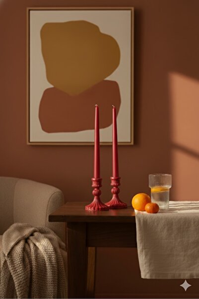 btm home Dekoratif Uzun Şamdan Mumluk Seti 2’li – Modern Masa Üstü Aksesuar &...