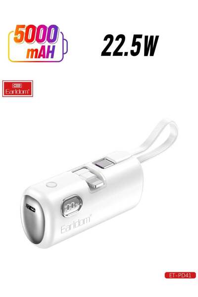 Earldom Mini 5000mAh Power Bank – 22.5W Fast Charging Portable PD41 Powerbank