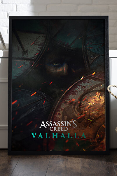 Duvarda Poster iz igre Assassin's Creed Valhalla sa crnim drvenim okvirom, de...