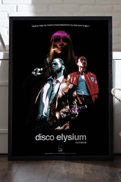 Duvarda Αφίσα Disco Elysium με μαύρο ξύλινο πλαίσιο, διακοσμητικός πίνακας το...