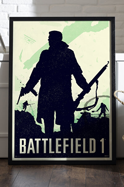 Duvarda Poster înrămat cu lemn negru Battlefield, pictură decorativă de peret...