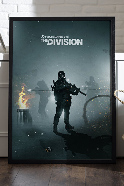 Duvarda Poster cu ramă din lemn negru Tom Clancy's The Division, pictură deco...