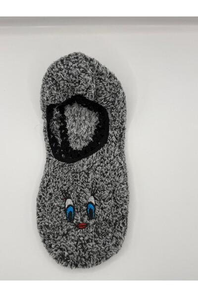 Ozzy Socks Women's Gray Face Patterned Sleep Booties Socks 3 Pack