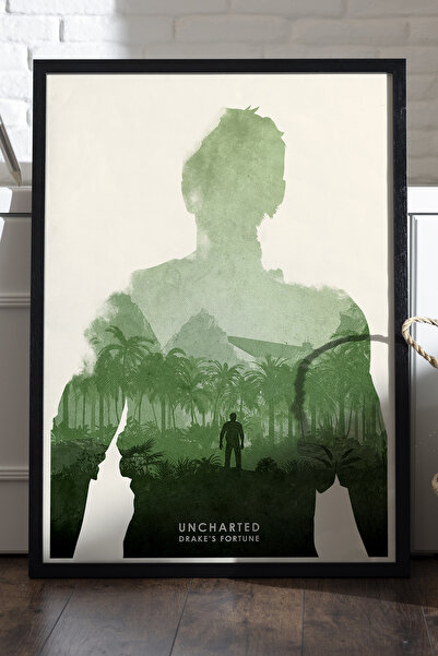Duvarda Αφίσα Uncharted με μαύρο ξύλινο πλαίσιο, διακοσμητικός πίνακας τοίχου...