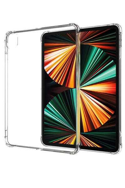 PopZa SmartGrist Silicone Clear Case for iPad Pro 12.9" (5th Gen, 2021) - TPU Shockproof Slim-Fit