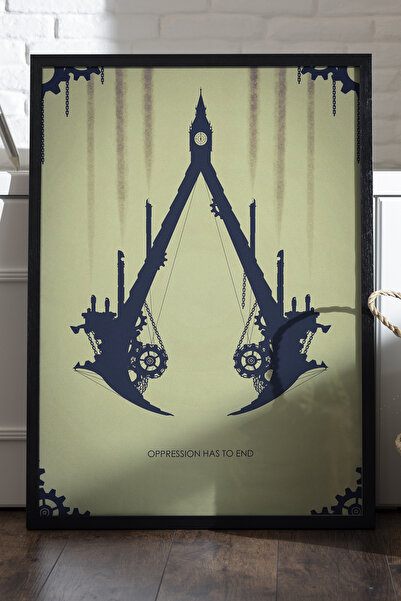 Duvarda Αφίσα Assassin's Creed με μαύρο ξύλινο πλαίσιο, διακοσμητικός πίνακας...