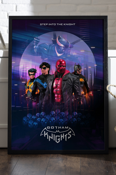 Duvarda Poster cu ramă din lemn negru Gotham Knights, pictură decorativă de p...