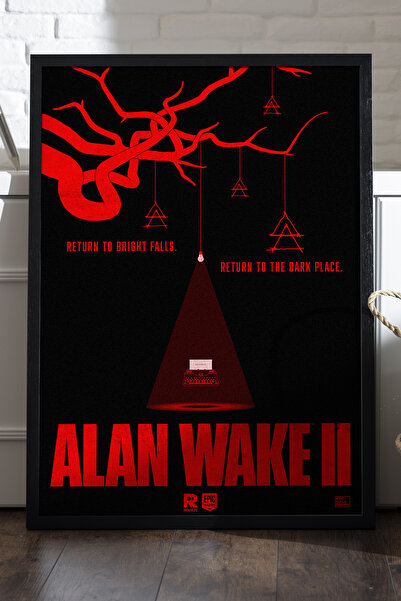 Duvarda Alan Wake crni drveni uokviren poster, dekorativna zidna slika za igre