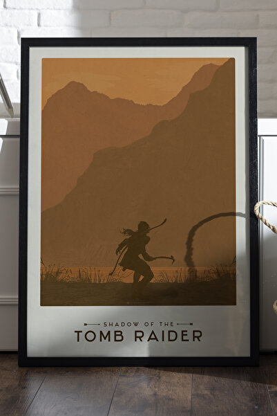 Duvarda Tomb Raider crni poster sa drvenim okvirom, dekorativna zidna slika z...