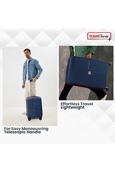 TRAVEL LİNE 3-Piece Hardside Luggage Set – Lightweight Polypropylene, 8 Spinner Wheels, TSA Lock