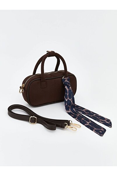 LC Waikiki Lcw Accessories Women's Shoulder Bag with Scarf Detail and Suede Look