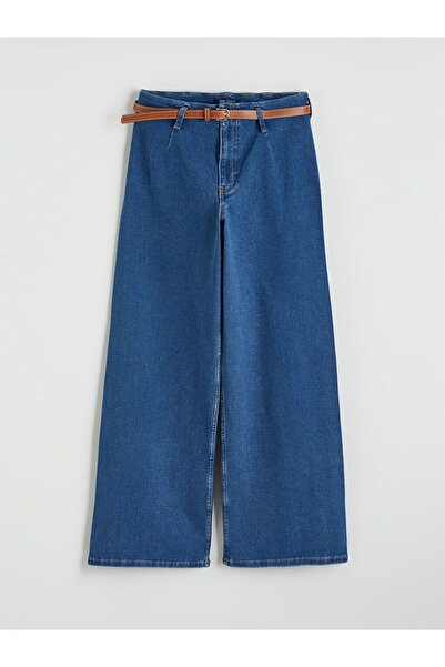 LC Waikiki Lcw Jeans Wideleg Women's Jeans Pants with Waist Belt