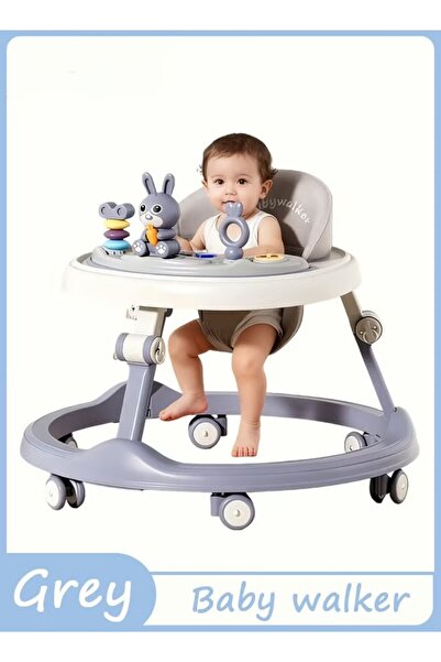 Generic 2-in-1 Baby Walker & Activity Center Foldable with Foot Pad & Musical Toy Tray Height Adjustable