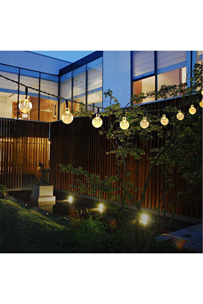 EHOME سلسلة أضواء تعمل بالطاقة الشمسية من هان، 7 أمتار، 50 مصباح ليد، كرة بلورية، 8 مصابيح وامضة مقاومة للماء، للحديقة والفناء والمنزل