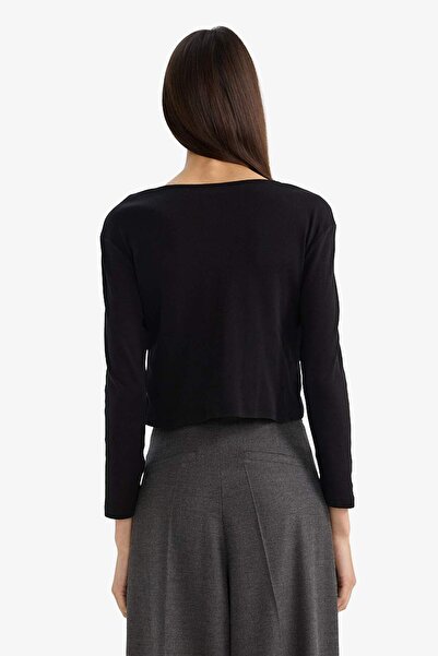 DeFacto Slim Fit Slim Fit Crew Neck Ribbed Long Sleeve T-Shirt G6337Ax25Wn