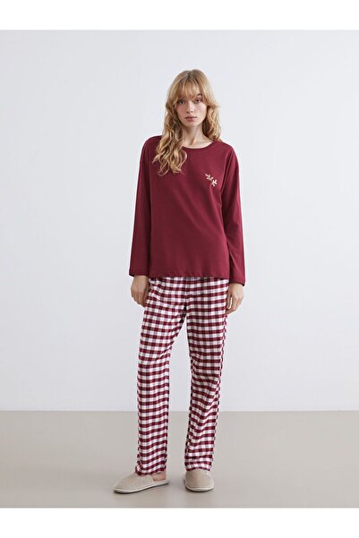 LC Waikiki Lcw Dream Crew Neck Printed Women's Pajamas Set