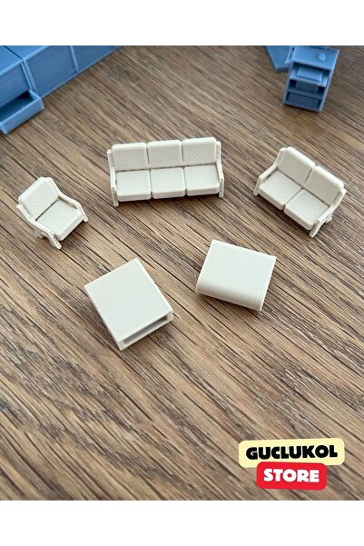 GÜÇLÜKOL 1/64 Ölçek Diorama Mobilya Seti 5 Parça, Garaj ve Maket Uyumlu