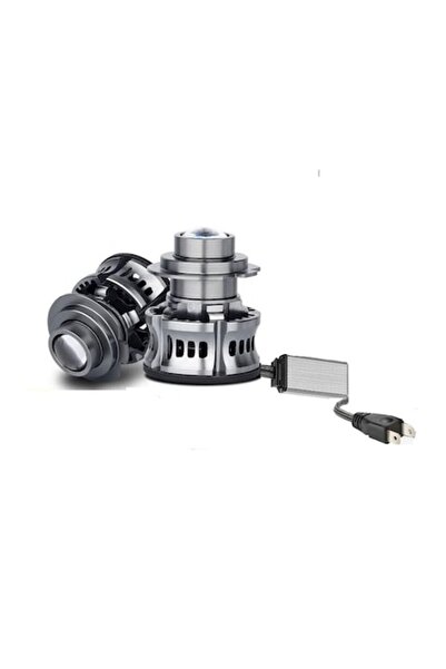 lumixauto Set de 2 becuri auto H7, LED laser cu ventilator și lentilă, 100W, 5200 lm, IP68, 6000K, 12V, CANBUS