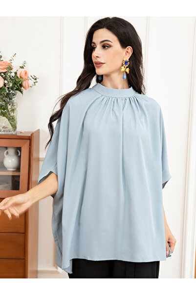 FridayIn Casual High collar Solid color Irregular Regular sleeve Thin Tops