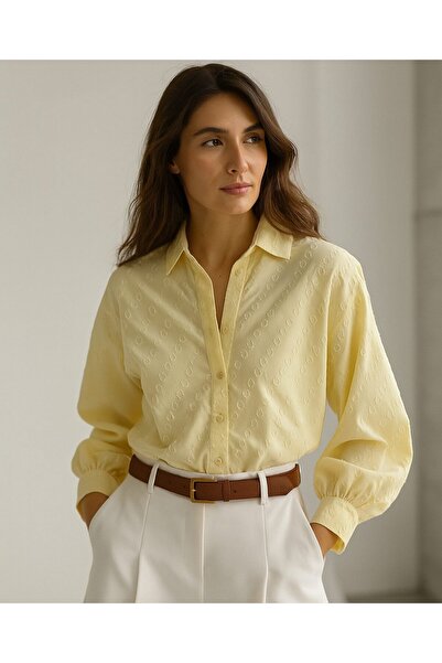 Maison MeDa قميص نسائي أصفر