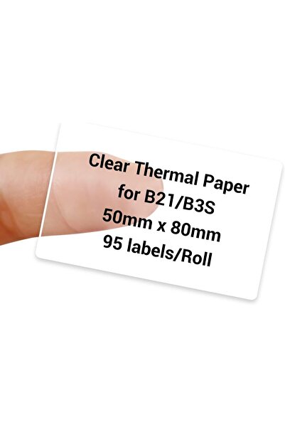 NiiMbot B21/B3S Thermal Labels 50x80mm 95 Self-Adhesive Transparent