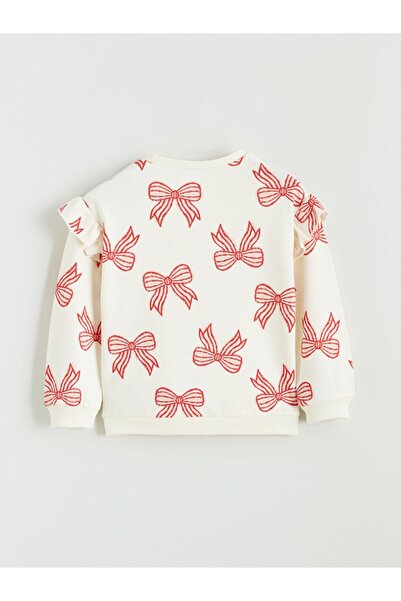 LC Waikiki Lcw Baby Crew Neck Patterned Baby Girl Sweatshirt