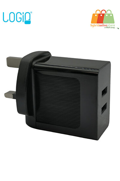 LOGIO شاحن منزلي بمحول USB مزدوج 3.1 أمبير مع كابل شحن متعدد