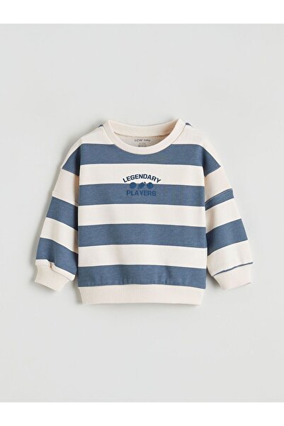LC Waikiki Lcw Baby Crew Neck Striped Baby Boy Sweatshirt and Sweatpants