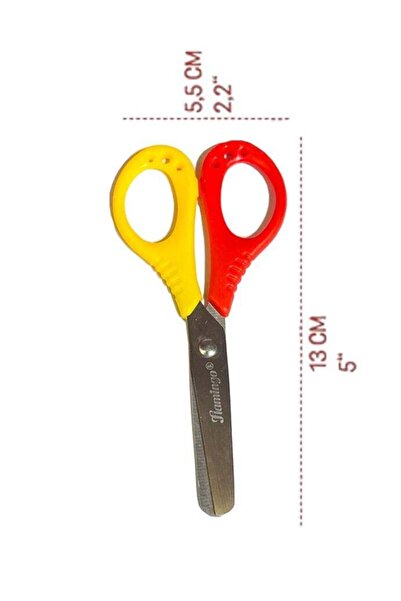 Flamingo Blunt Tip For Kids Safe Use Scissors 13cm - 2Nos Assorted Color