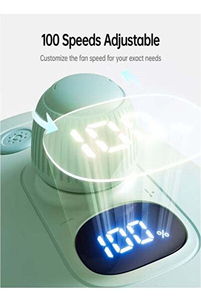 JISULIFE Baby Stroller Fan Life2, Battery Operated, 5-Speed Air Purifier, Mint Green