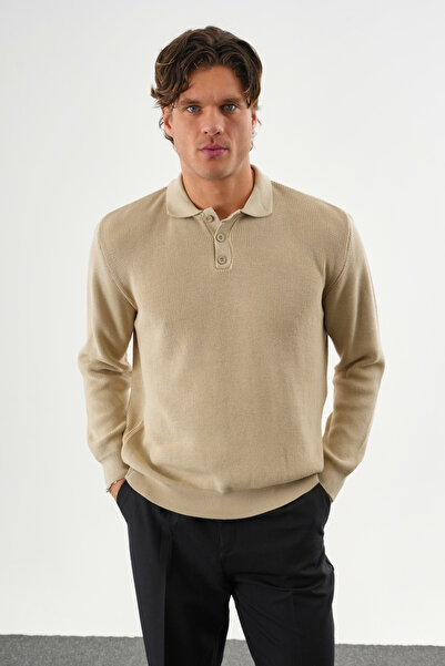 Redline Holt Oversized Knitwear Long Sleeve Sweater Beige