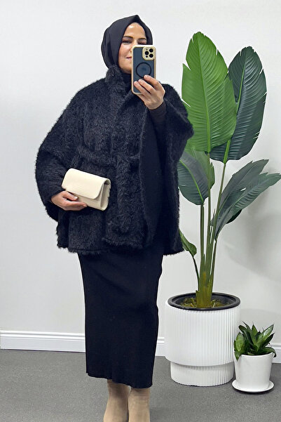 Shenay Peluş Siyah Ceket