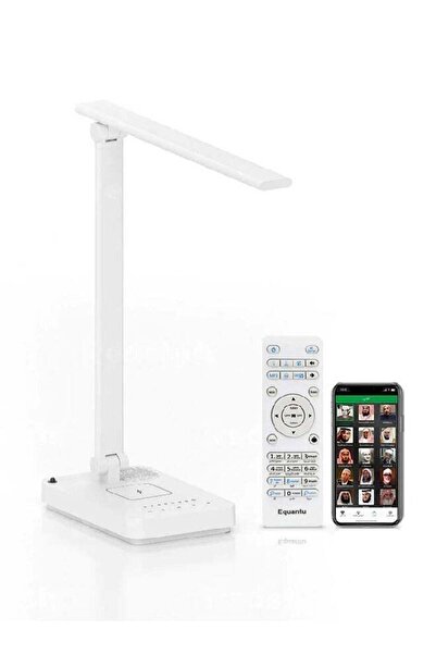 equantu SQ-905 Quran Speaker Table Lamp, Soft Light With Wireless Phone Charging White