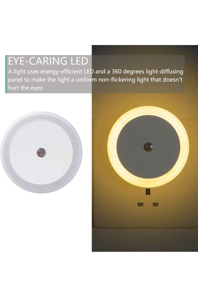 Generic 2 Pack LED Night Light Warm White Auto Sensor Plug In Compact Energy Saving