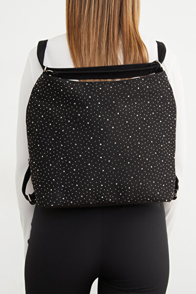 Fulla Moda Stone Embroidered Suede Sleeve and Backpack