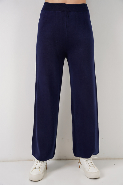 Bigdart Women's Cardigan Pants Knitwear Two-Piece Set 15956 - Navy Blue