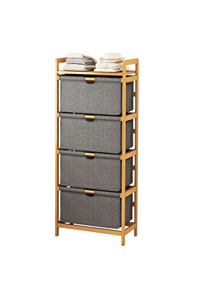 KEKE 4 Tier Portable Children Cloth Storage Cabinet Wardrobe