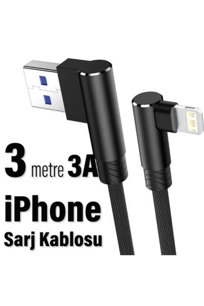 yollayenilensin Hasır 3A iPhone Uyumlu Lightning to USB Hızlı Şarj Kablosu – ...